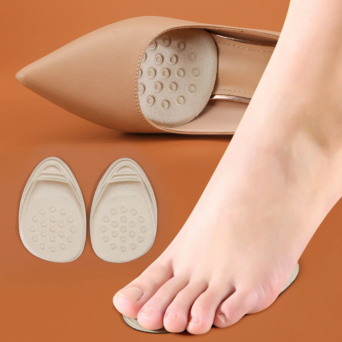 1 Pairs Forefoot Half Size Pad  Metatarsal Foot Pads Shoe Adhesive Pads Forefoot Cushionsl Heel Adjust Sponge Men and Women