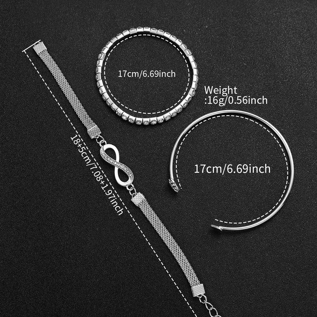 4PCS/Set Fashion Alloy Strap Women Watches Simple Quartz Wristwatch Diamond Bracelets Set Reloj Mujer Girls Clock (Without Box)