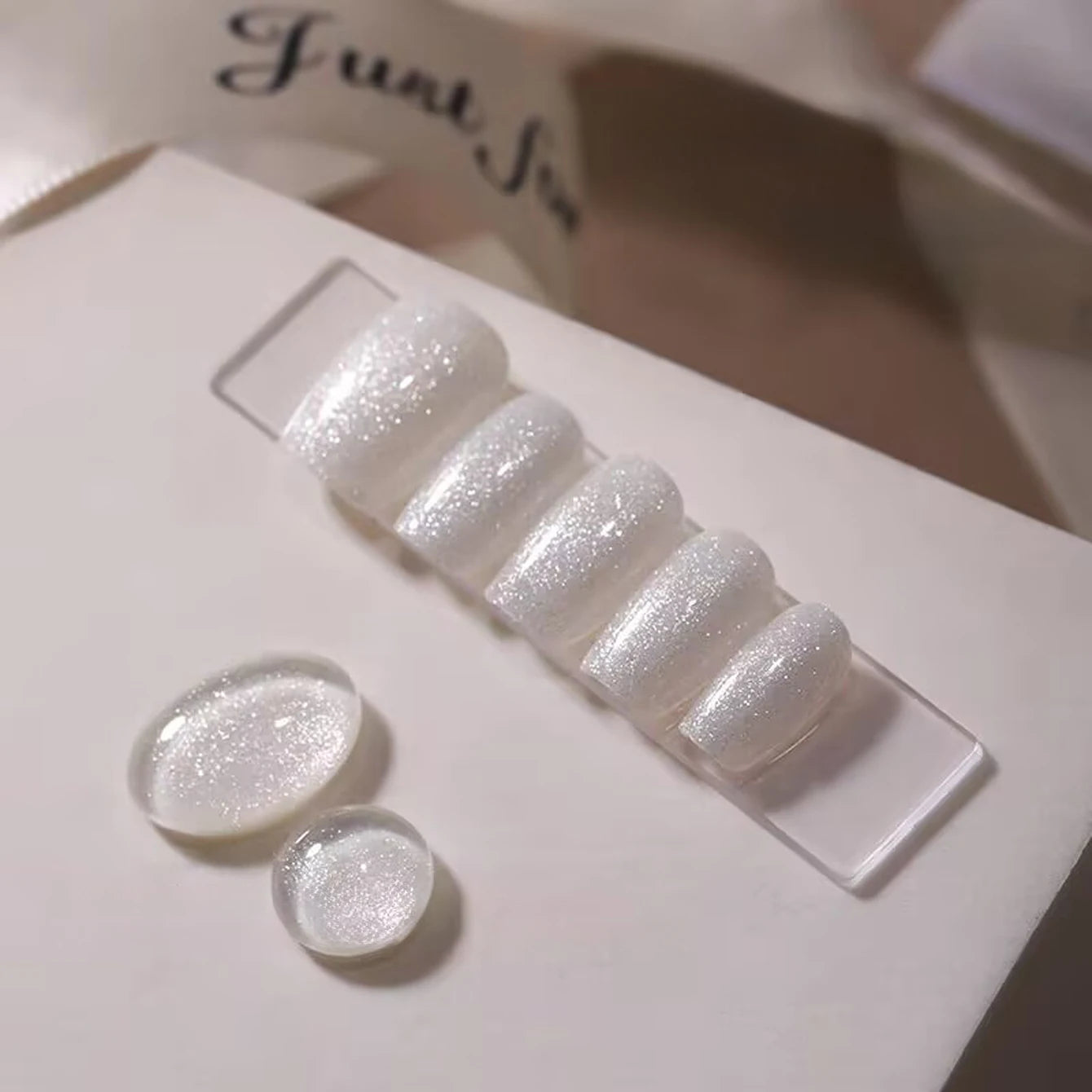 12ML Milky White Gel Polish-High Gloss Finish with Fine Glitter Shimmer  2026 New Style All-Match White Nail Gel for Salon&DIY
