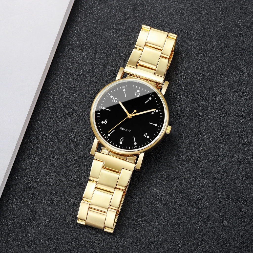 Fashion Arabic Dial Women Quartz Watch Casual Alloy Band Wristwatch for Ladies Clock Reloj Mujer（Without Box）