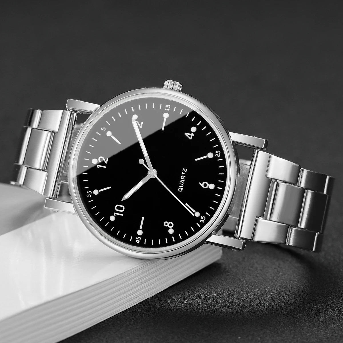 Fashion Arabic Dial Women Quartz Watch Casual Alloy Band Wristwatch for Ladies Clock Reloj Mujer（Without Box）