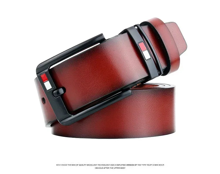 2024 Men's Leisure Belt Luxury Designer Brand PU Leather Waist Straps Pin Buckle Fancy Vintage Belts for Jeans Pants Waistband