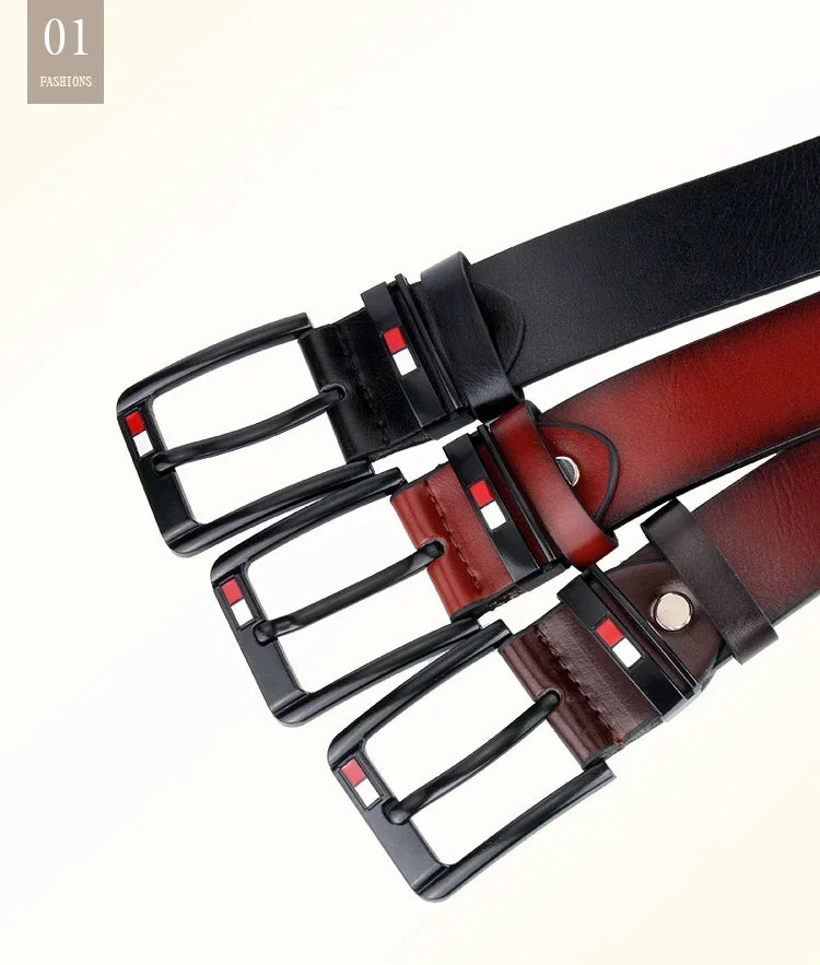 2024 Men's Leisure Belt Luxury Designer Brand PU Leather Waist Straps Pin Buckle Fancy Vintage Belts for Jeans Pants Waistband
