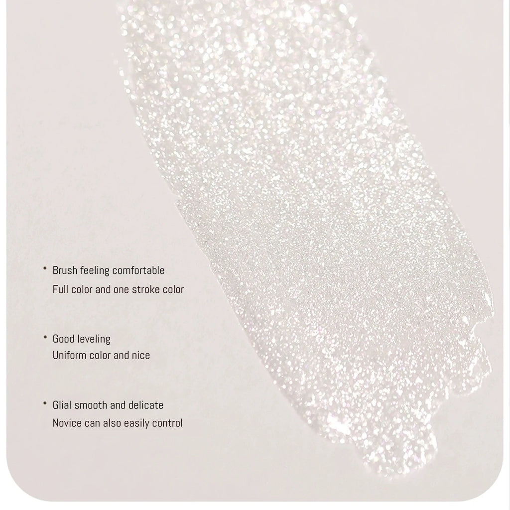12ML Milky White Gel Polish-High Gloss Finish with Fine Glitter Shimmer  2026 New Style All-Match White Nail Gel for Salon&DIY
