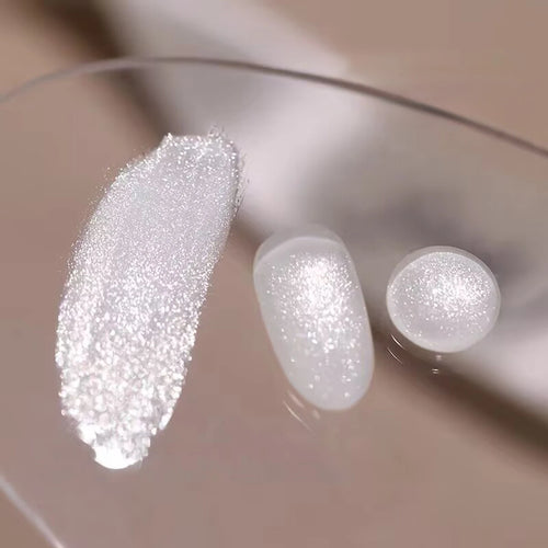 12ML Milky White Gel Polish-High Gloss Finish with Fine Glitter Shimmer  2026 New Style All-Match White Nail Gel for Salon&DIY