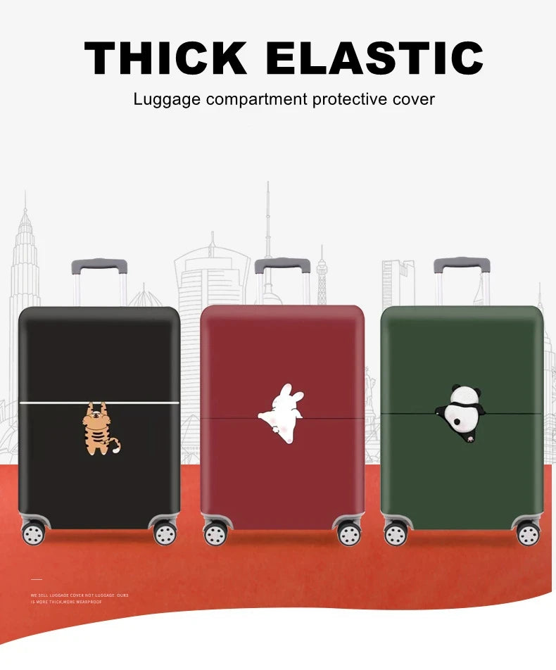 Thick Elastic Animal Prints Luggage Protective Cover Suit for 18-32 Inch Bag Suitcase Covers Trolley Cover Travel Accessories