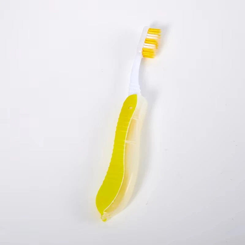 Travel Folding Toothbrush Portable Toothbrush Built in Cover Multi Color Size Collapsable Brush for Trip Daily Use Women Men