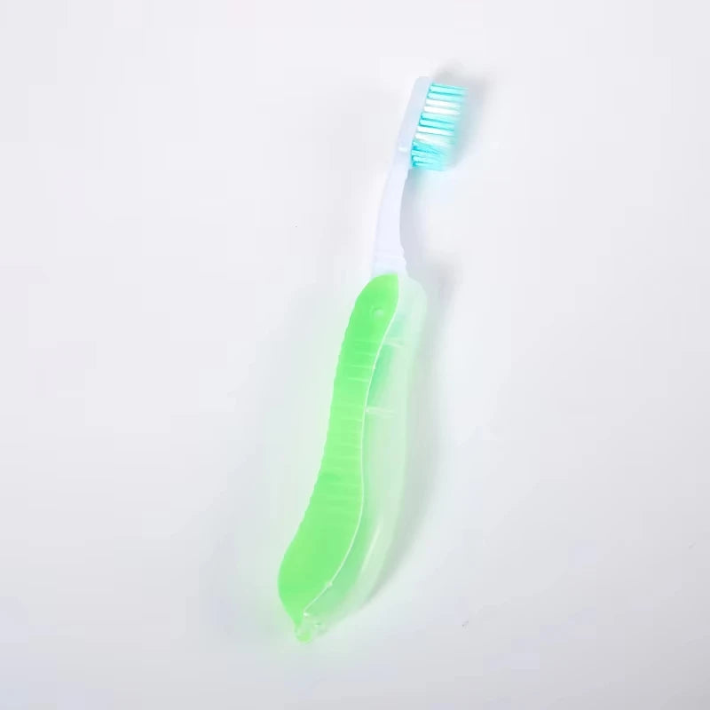Travel Folding Toothbrush Portable Toothbrush Built in Cover Multi Color Size Collapsable Brush for Trip Daily Use Women Men