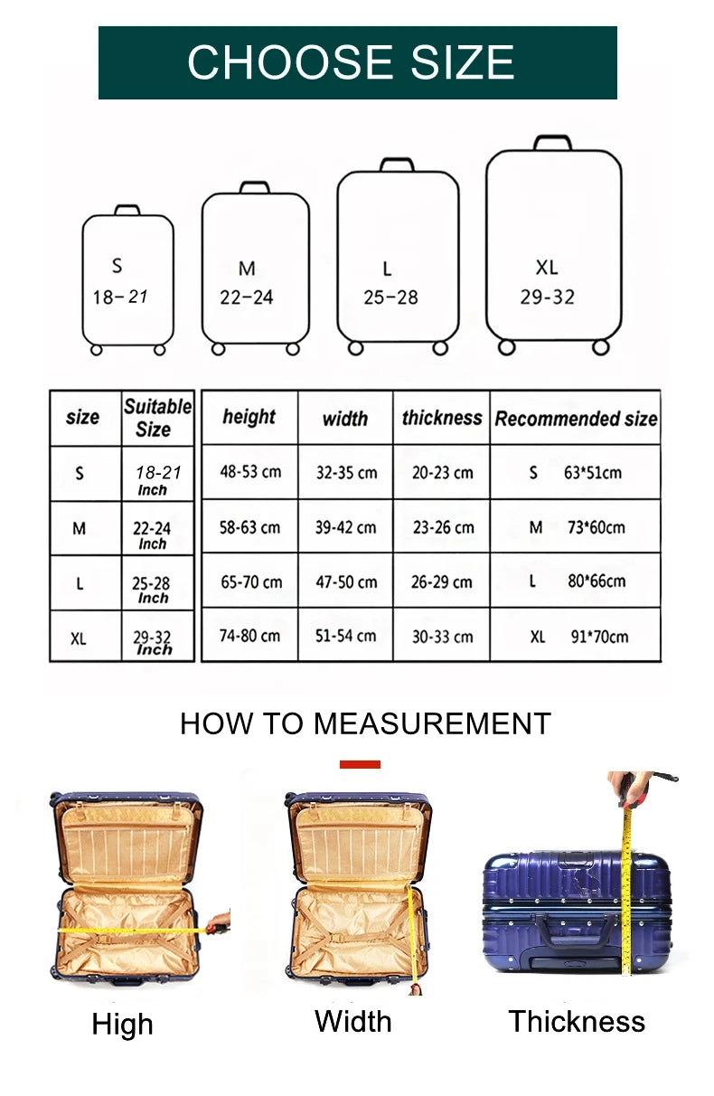 Thick Elastic Animal Prints Luggage Protective Cover Suit for 18-32 Inch Bag Suitcase Covers Trolley Cover Travel Accessories