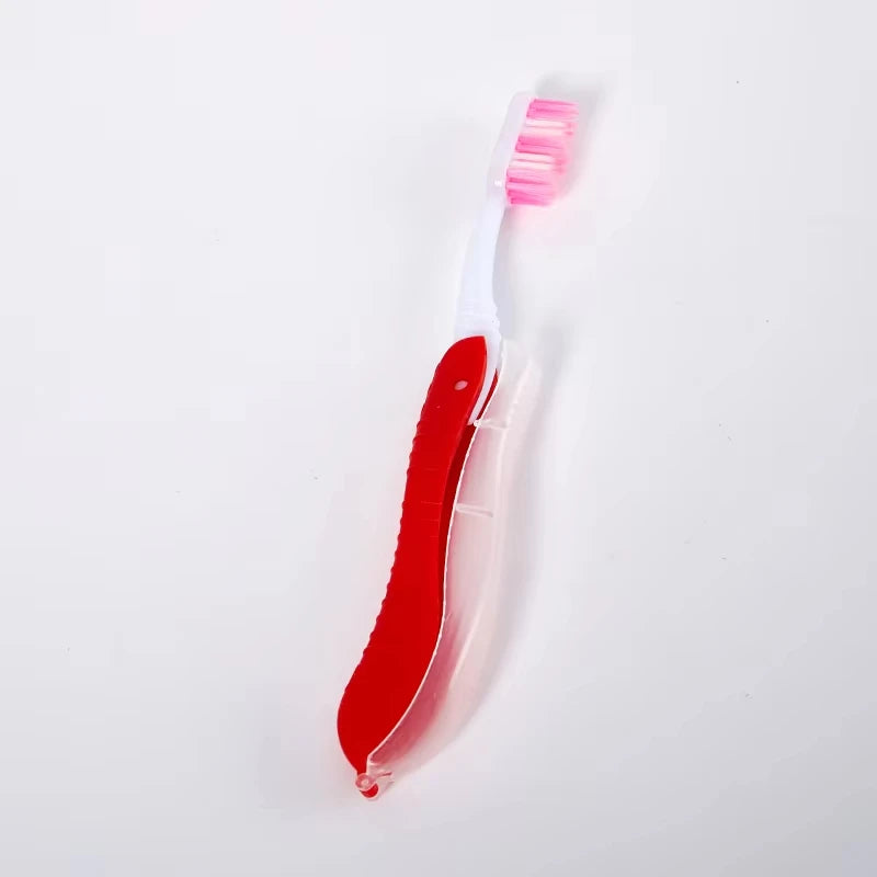 Travel Folding Toothbrush Portable Toothbrush Built in Cover Multi Color Size Collapsable Brush for Trip Daily Use Women Men