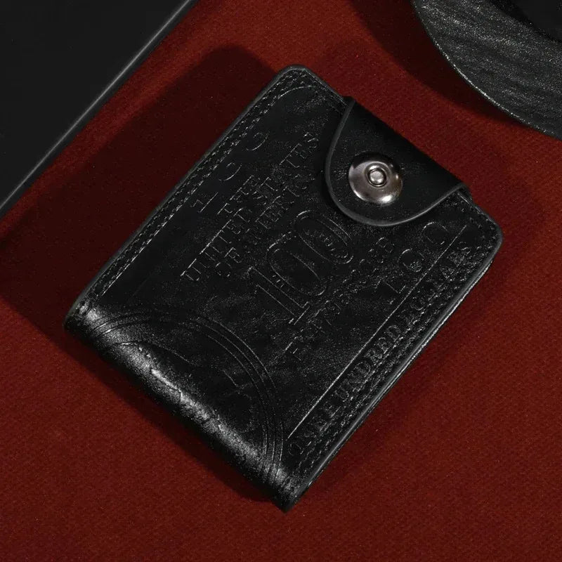 New Men's Trendy Leather Wallet with USD Print Multiple Card Holders High Capacity