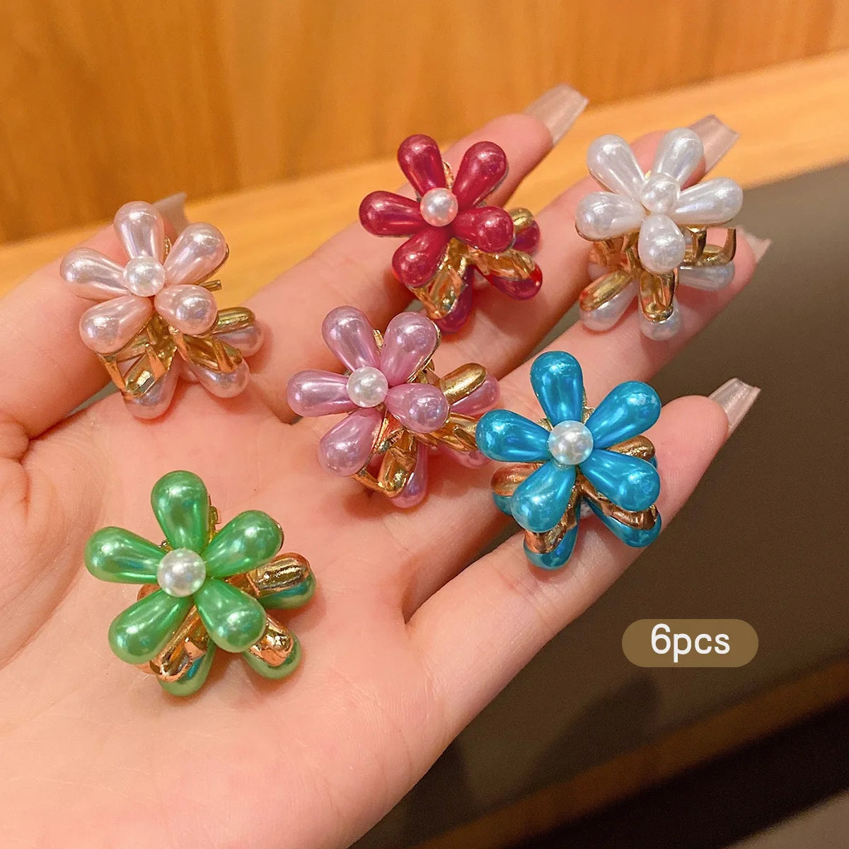 10 alloy rhinestone hair clips, fashionable small grab hair accessories 2030
