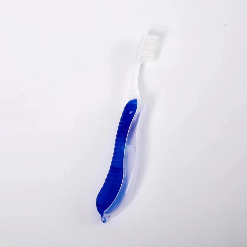 Travel Folding Toothbrush Portable Toothbrush Built in Cover Multi Color Size Collapsable Brush for Trip Daily Use Women Men