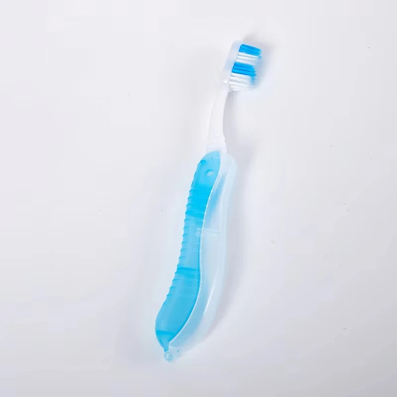 Travel Folding Toothbrush Portable Toothbrush Built in Cover Multi Color Size Collapsable Brush for Trip Daily Use Women Men
