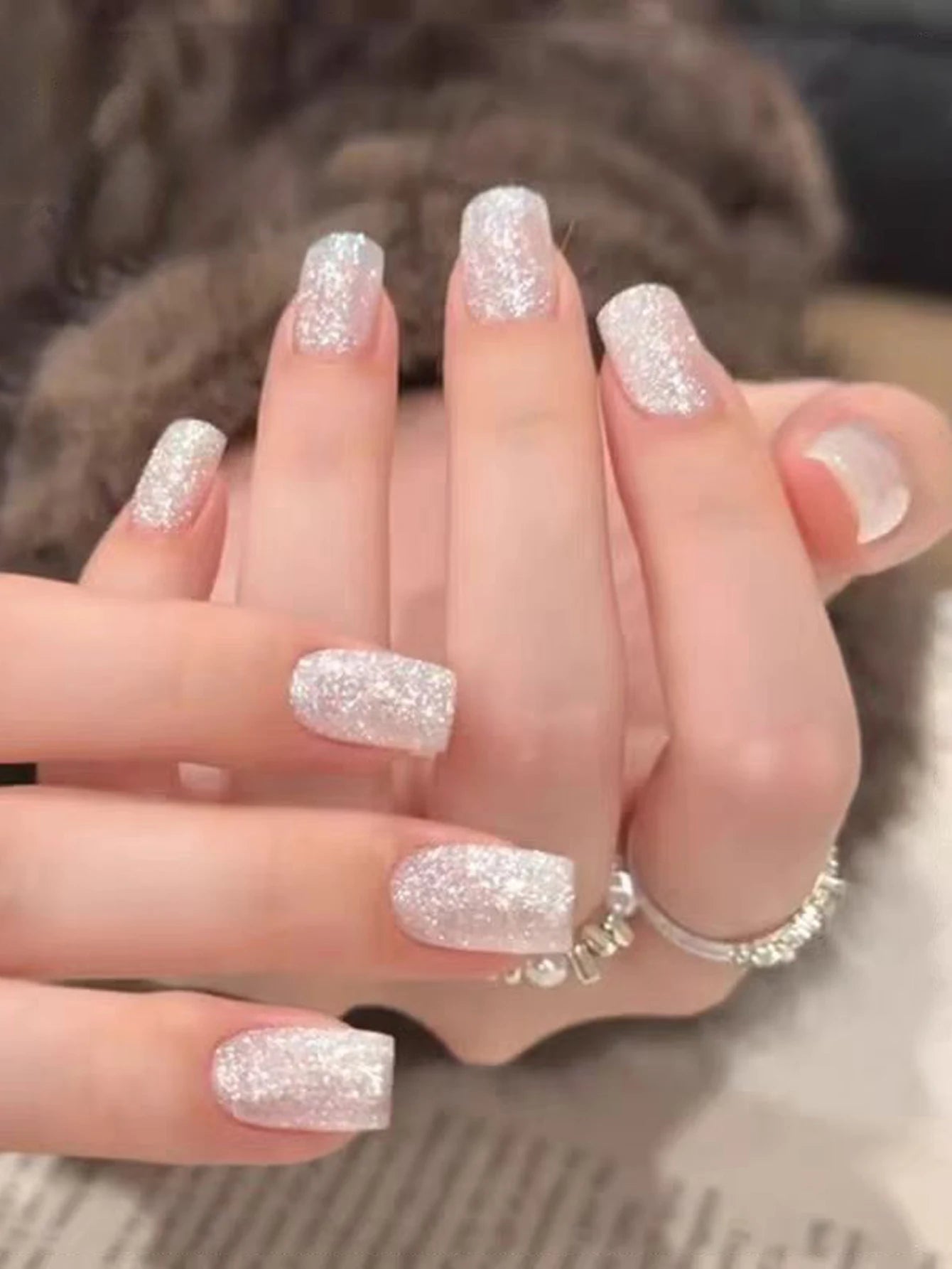 12ML Milky White Gel Polish-High Gloss Finish with Fine Glitter Shimmer  2026 New Style All-Match White Nail Gel for Salon&DIY