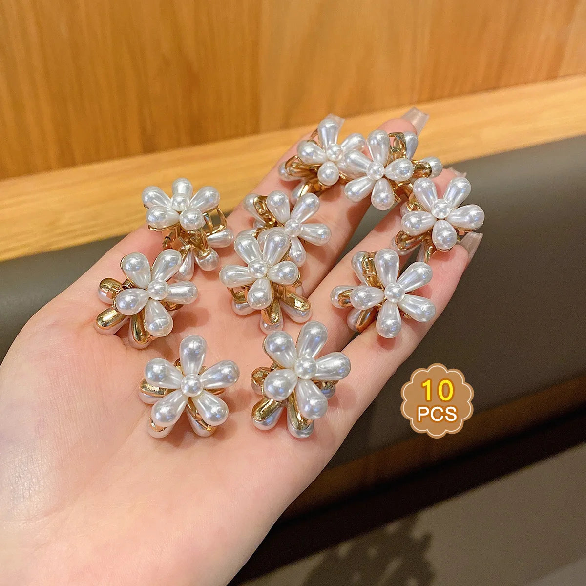 10 alloy rhinestone hair clips, fashionable small grab hair accessories 2030