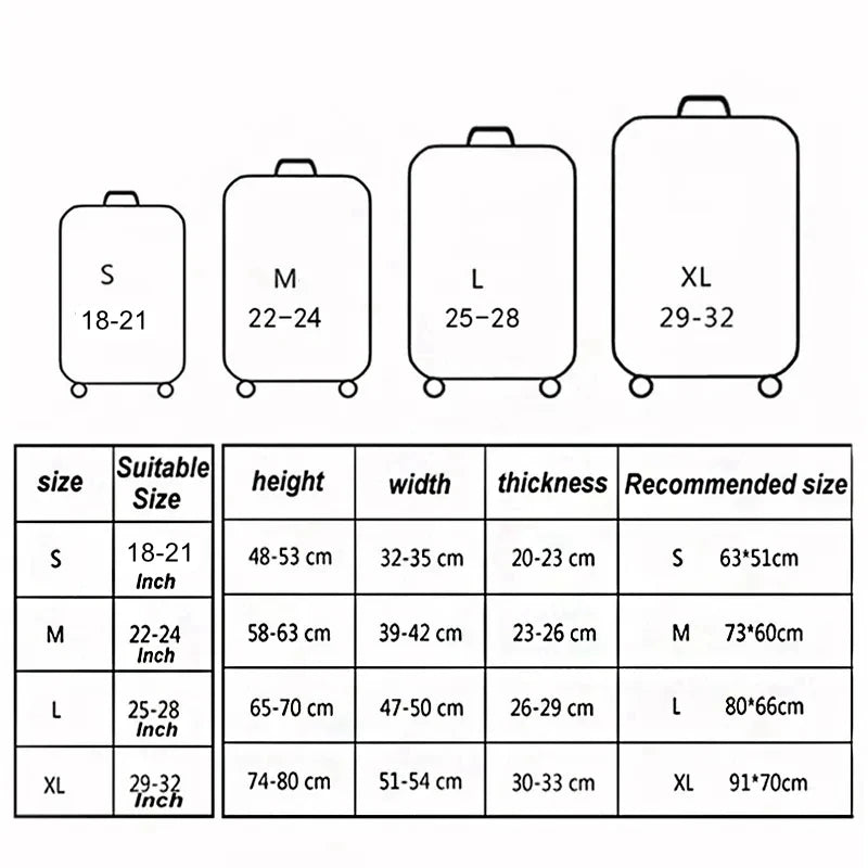 Thick Elastic Animal Prints Luggage Protective Cover Suit for 18-32 Inch Bag Suitcase Covers Trolley Cover Travel Accessories
