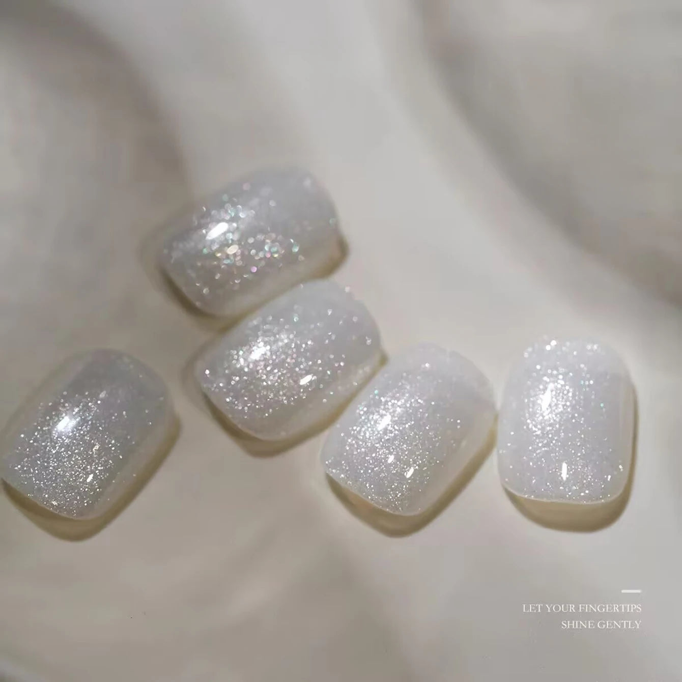 12ML Milky White Gel Polish-High Gloss Finish with Fine Glitter Shimmer  2026 New Style All-Match White Nail Gel for Salon&DIY