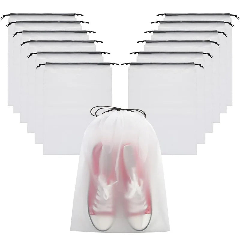 12/10pc Transparent Frosted Drawstring Bags Travel Waterproof Makeup Pocket Shoes Clothes Portable Underwear Organizer Pouch Bag