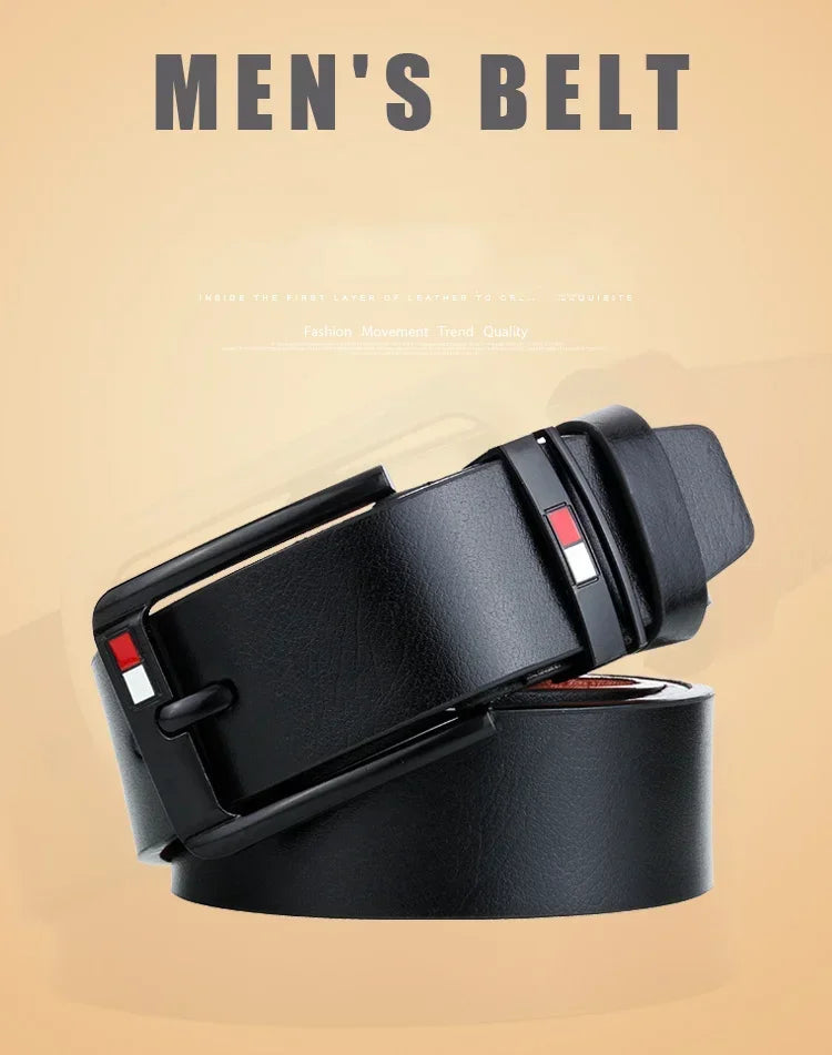 2024 Men's Leisure Belt Luxury Designer Brand PU Leather Waist Straps Pin Buckle Fancy Vintage Belts for Jeans Pants Waistband
